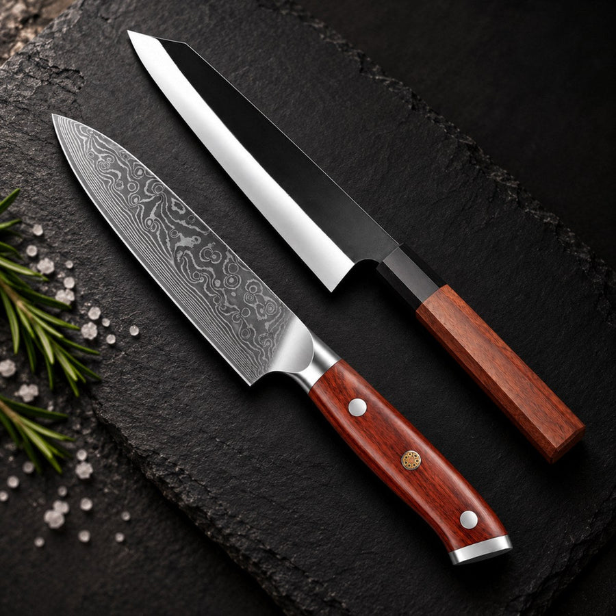 Kiritsuke y santoku juntos